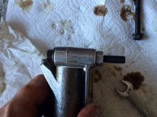 Use nut to draw it in. don't force it, if it isn't easy, then the insert is catching on the inside