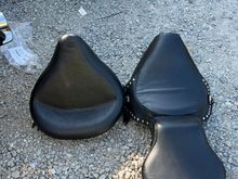 Stock seat on Right.

Mustang Solo Wide on Left