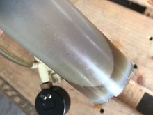 Old fluid has water in it and is getting dark. I haven't overheated these at all so not too bad but the system is collecting moisture.