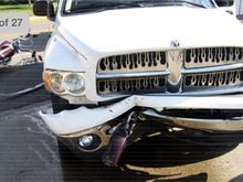 front fender lodged in the block