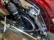 After the wheels installed I bolted the 2014 up fender supports now my rear is 14 complete.