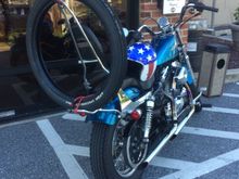 When the Harley is your only relaible mode of transportation...getting my front tire installed