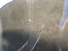 Small chip on the right side when sitting on the bike