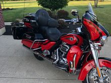 Front view, barely sticks out past the bags 