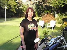 My wife the day we brought the 2011 FXDC home.