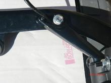 stock Slim side mount bracket attached to belt guard using
elevator bolt &amp; "stover" type nut