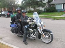 Joanne and me, back home in Hinton, Alberta, after 38 days on the road. East across Canada and back west across USA. Put on 15,000 km, was great !!!!