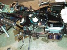 Top view down, after yanking seat, tanks, heads, rockerboxes, exhaust.