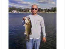 goofing around on my buddy's pontoon