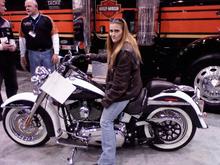 Saw this Softail Delux at the bike show.  Will she actually trade her's in?