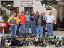 Fall ride with a bunch of rough looking Indiana HD Forum members, my wife and I were the black sheep from Ohio, but they let us buy lunch. LOL