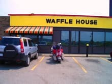 Breakfast at the waffle house after getting a little
motion-lotion