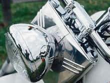 Chromed fork cover was like those from the 1950's era of
Harley Davidson