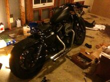 installing spring seat and relocating tail lights and a few other things on the rear....i think i'm gonna leave it with no fender