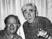 Part of The Three Stooges =  Larry and Moe last known photo taken together (1974)