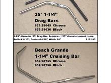 Flanders Fat Drag Bars and Beach Bars at www.SideRoadCycles.com