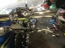 this is new grip, and lever setup, I change my mind alot!!! have 2 new sets for sale in package, the comfort set with rubber inlays, and another deep groove billet Arlen ness, 120 shipped, brand new in package!!!!...cheapest is 149, for those guys, other 90 shipped, think 110 or so cheapest for those,,