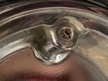 Started to drill out screw, stopped when I realized hole was not centered