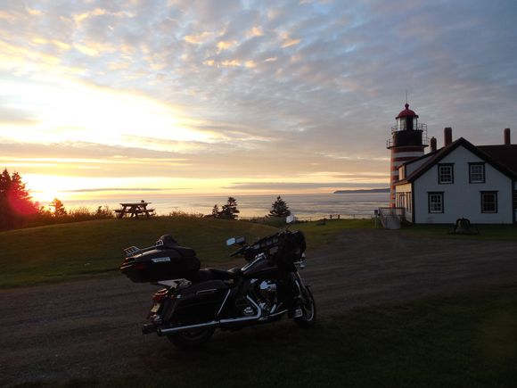 west quoddy head lighthouse  the most eastern point of the US the first place that the sun rises in the US at 4:43 AM