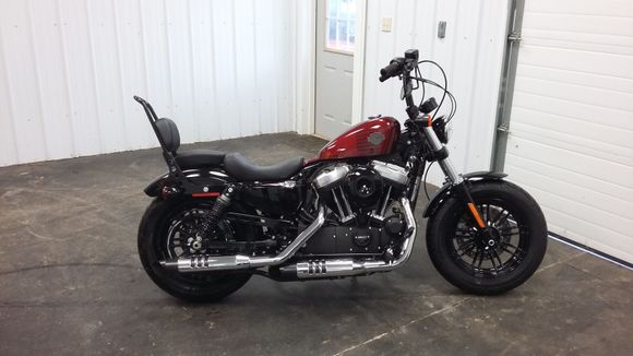 Just got the sissy bar on her today!!