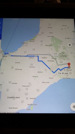 Map of the approximate route today.