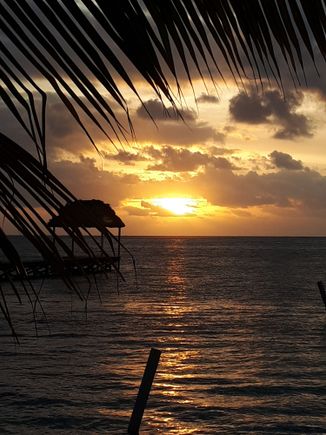 Sunrise over the Caribbean Sea.
