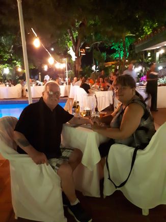 Us at the Papiamento. Thanks to our server for taking the pic for us.