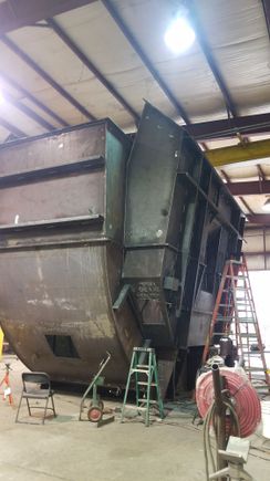 Its a big ass squirrel cage blower..1/2" plate