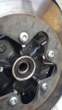 Mag rotor side. This is where im havinf the issue, the original spacer going here cannot go deep enough, and pushes the wheel way too far to belt side.