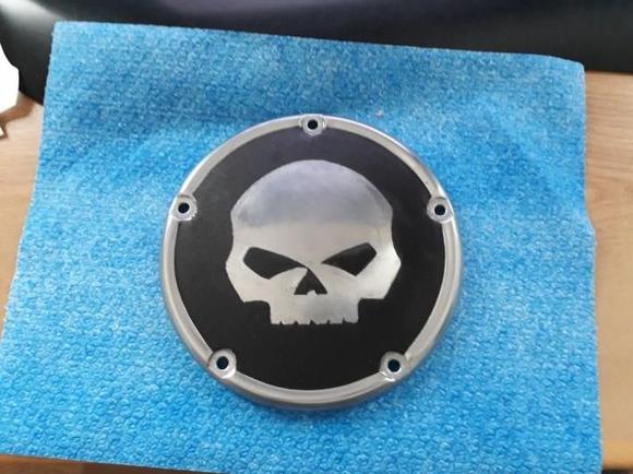Bead blasted and painted with heat resitant wrinkle of own making.