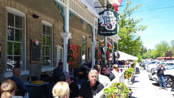 Outside patio is perfect during the warm weather.

