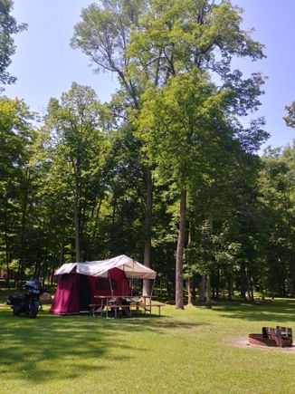 Bike Camping near Ogdensburg NY 2p19 (Wife was at work and I was by the river - she commuted though)