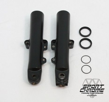 Black powder coated Touring fork legs with rebuild kit