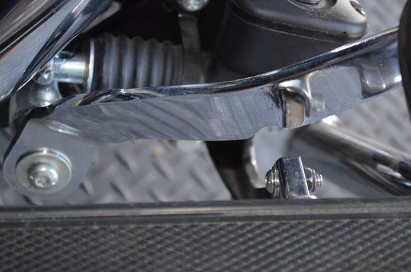 Notch in the pedal arm.