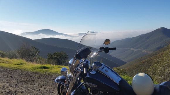 A picture from today's ride.  Fog down below....