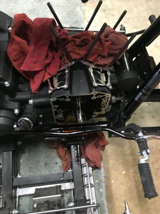 A shot of the cam chest. Be sure to check runout on your crankshaft with a dial indicator.  I forgot to take a pic of mine so check the sm.