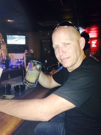 A Salty Dog going down smooth at a Fort Worth beer joint.