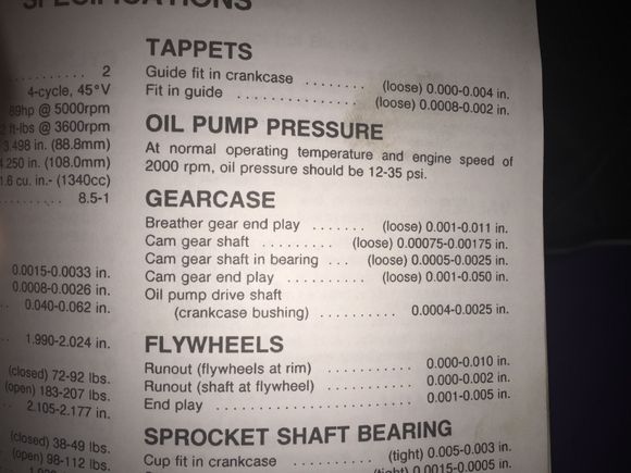 Just for reference...cam endplay specs 92 service manual.