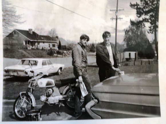 Myself and a old running mate Brian. We were tight when we were kids. I had a lot of fun on that Honda CL90
