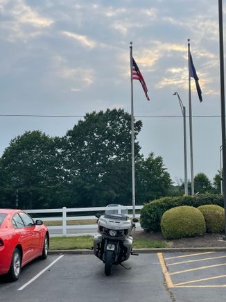 Bike outside of the hotel.