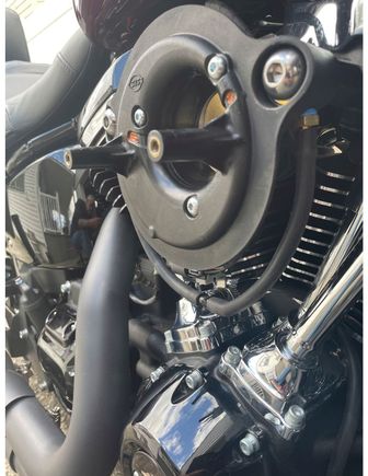 This is the s&s air cleaner on my heritage with DIY kit from DK customs real easy install