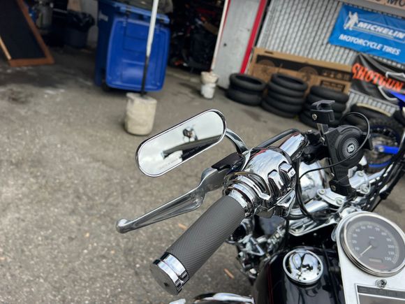 I have since flipped the oval mirrors under the bars.