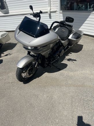 Not a great pic but only one I have for now. Added Khrome Werks matching eclipses finish pipes. Waiting on my new Corbin seat, Freedom Shields windshield and CD plate bracket to arrive. Also waiting on Kraus to come out with new riser and bar set up then will decide weather to use them or Thrashin again.