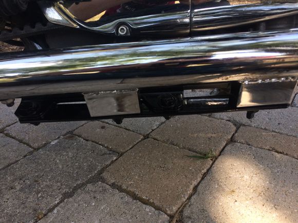 A much improved way of mounting my front pipe, used the stock mounting points and some paint make it look nice. The last mounting method lasted 2500miles before it failed so time will tell with this one.....