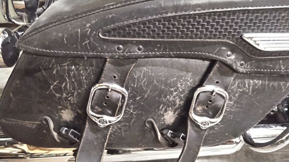 Maybe the previous owners rode around a lot with the straps unbuckled