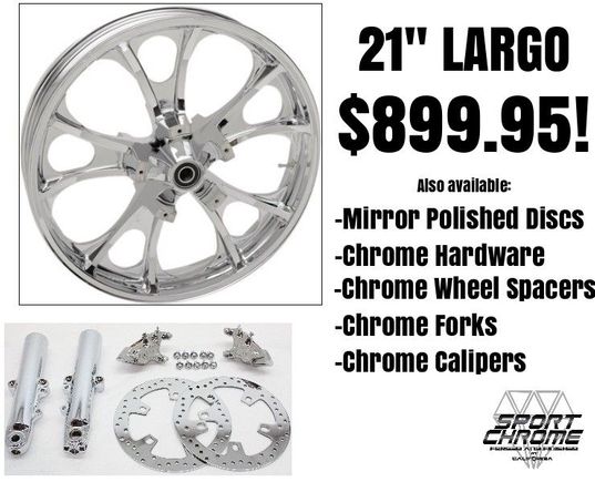 Coastal Moto Largo front wheel in chrome