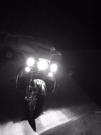 Nothing fancy, just my lights on in the driveway