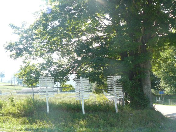 Burke's Garden, Shows direction to different farms and houses. It is a short ride around the valley but iit is a fun place to see.