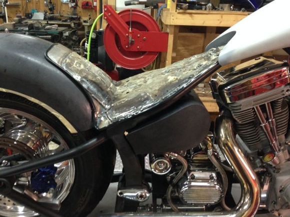Seat pan reworked to fit