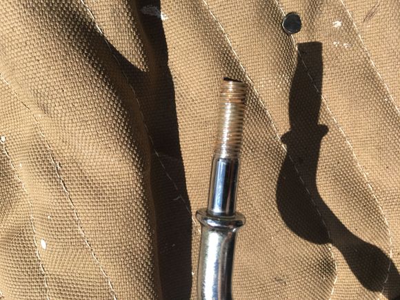 I cut the mirror threads down so they would seat all the way into the threaded extension piece.